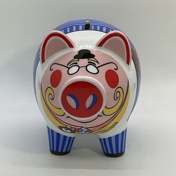 Colorful Ritzenhoff London City Banker Piggy Bank with Stripes - Picture 1 of 8